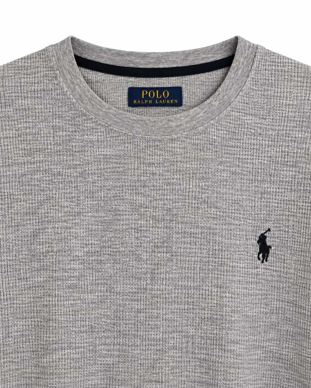 Polo Ralph Lauren Waffle Knit Thermal Shirt Gray Preppy Classic Crewneck Top XL - Picture 4 of 5